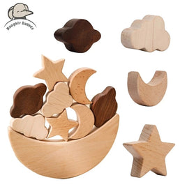 Montessori Wooden Baby Stars Moon Balance Toy