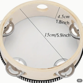 Wooden Drum/Tambourine Pk 5