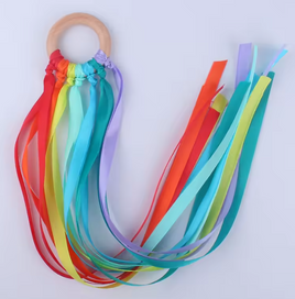 Multicoloured Ribbon Ring Pk 10